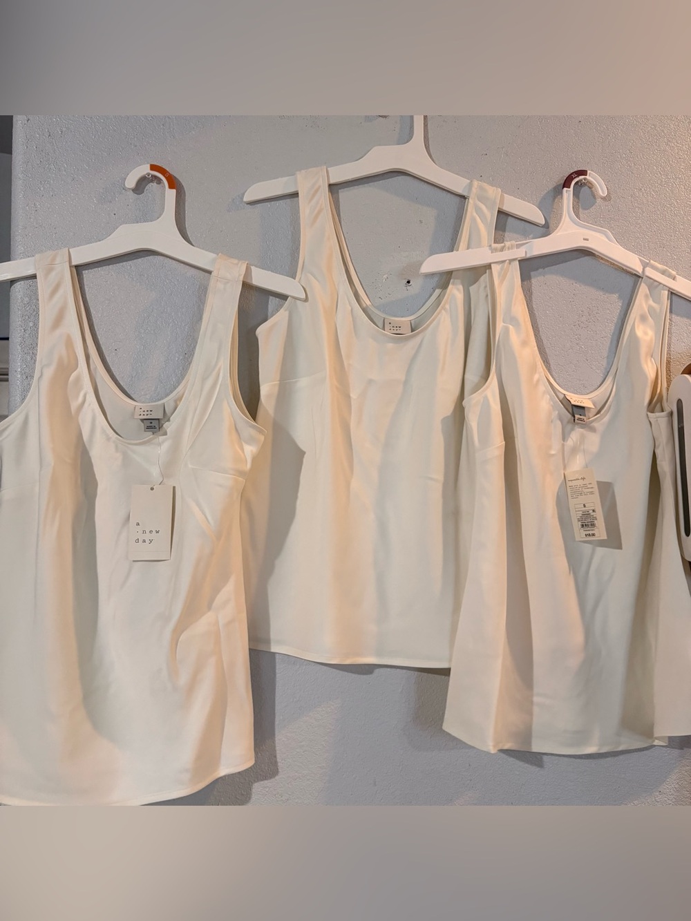A New Day Women’s Cream Satin Sleeveless Top Bundle, NWT, Size S